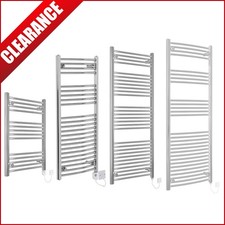 Bathroom Straight Curved Electric Heated Towel Rail Ladder Radiator Chrome White