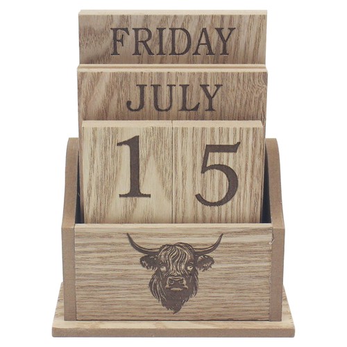 Wooden perpetual calendar - wooden,