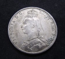 1890 Queen Victoria silver Five Shilling crown coin About EF nice coin FREE UK P