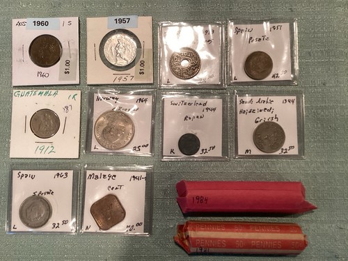 Old foreign coins lot plus - foreign,