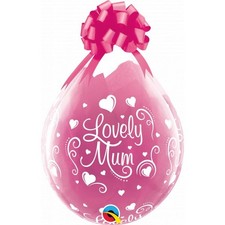 Qualatex 18" Clear Lovely Mum Print Stuffing Balloons x5