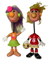 1995 figures jibba jabba noisy toys football player No8 & girl with purple hair!