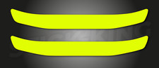 2 X Fluorescent Yellow Hi Viz Dayglo Helmet Visor Sunstrip Sticker Decal - 300mm