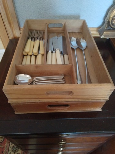 Vintage wooden cutlery - cutlery, storage