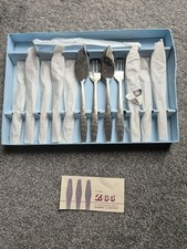 Set of Vintage Stainless Steel Fish Knives & Forks by Ashberry of Sheffield VGC