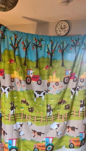 Farmyard animal lined curtains - animal,