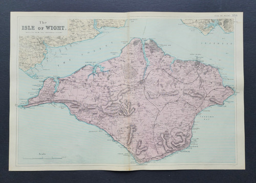 Antique 1903 large map isle - 1903,