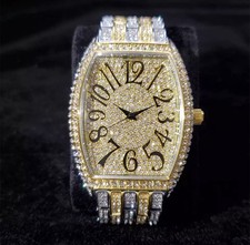 Iced Out Square Watch Silver