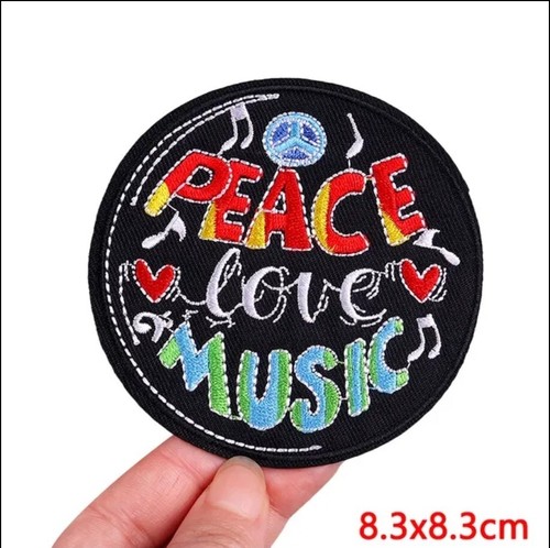 Peace music embroidered - music,