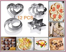 Cookie Cutter Set Stainless Steel Cutters Baking Cookies 12 pcs Pastry Biscuit