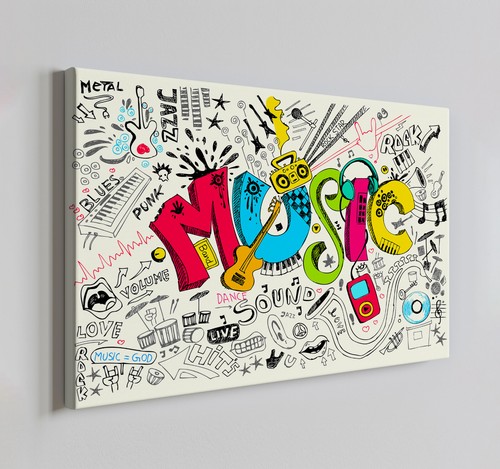 Music graffiti colourful - music,
