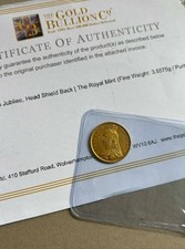 Gold half sovereign Victoria