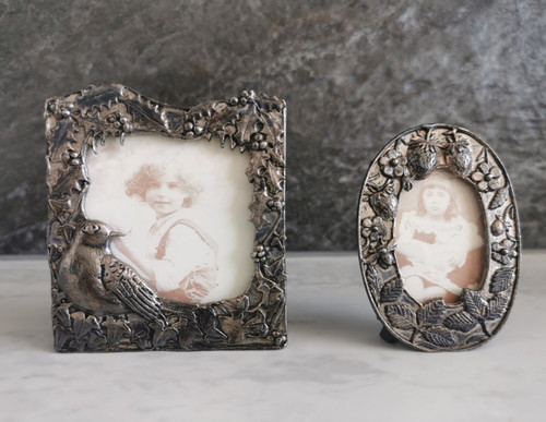 Pair photo frames silver - photo,