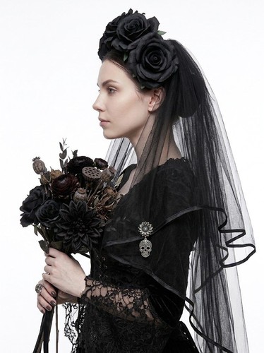 Halloween gothic black veil - gothic,