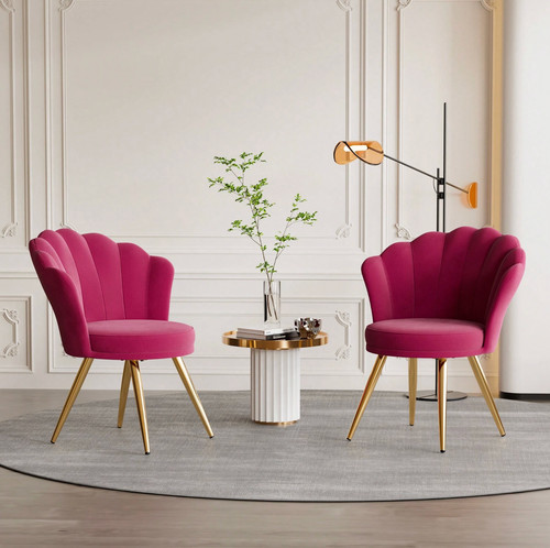 Velvet shell vanity chair - velvet,