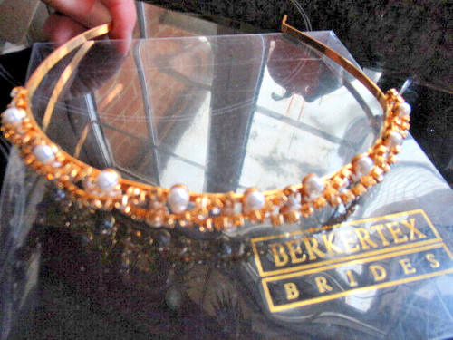 Tiara bridal headdress - headdress, pearl