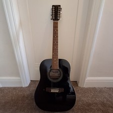 Stagg Grazo Black 12 String Handmade Western Acoustic Guitar