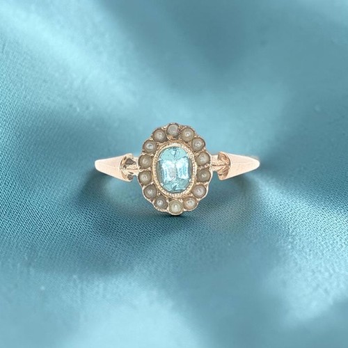 Antique 9ct yellow gold blue - yellow,