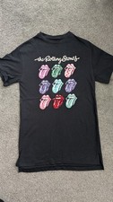 Next Girls Black Rolling Stones Sequin T-Shirt Dress 9 Years