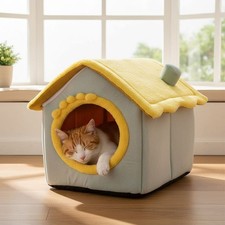 Washable Dog Bed Cat Beds Soft Washable Fleece Puppy Cushion Warm Pet Basket UK