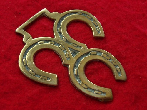 Vintage cast horse brass - brass, 3