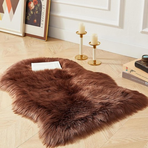 Soft faux fur sheepskin rug - soft,