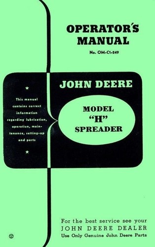 John deere model spreader - model,