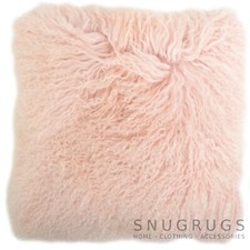 Mongolian Long Curly Wool Sheepskin Cushion / Pillow & Cushion Inner - 40 x 40cm