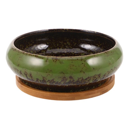 Green ceramic succulent pot - ceramic,