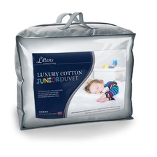 100% Luxury Fine Cotton 7.5 Tog Junior Cot Bed Duvet Quilt & Pillow Bundle, Kids