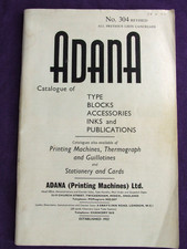 Letterpress ADANA CATALOGUE of