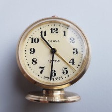 Slava USSR Alarm Clock 1970s Space Age Sputnik Vintage Russia Soviet FOR PARTS