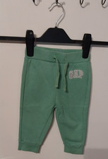 Gap Jogging Bottoms Trousers 12-18 Months Unisex Green Elasticated Waist Ties