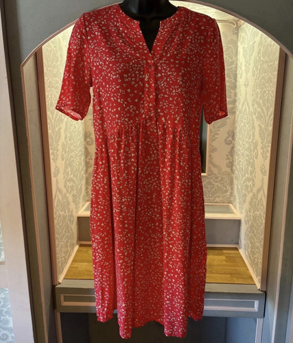 Joules red white heart smock - red/white,