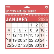 Tallon 3802 2020 Easy View Monthly Planner Calendar 2026