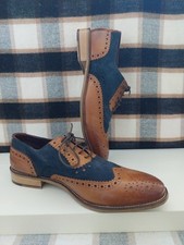 LONDON BROGUES HANDCRAFTED UK 11/EU45,"GATSBY"LEATHER/SUEDE LACE-UP SHOES, G.C.