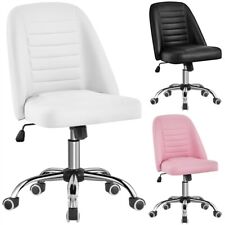 Armless Office Desk Chair Mid Back Computer Task Chair Vanity Chair w/Metal Base