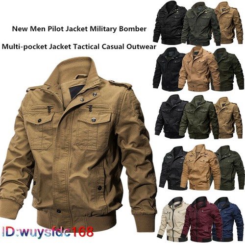 New men pilot jacket military - new,