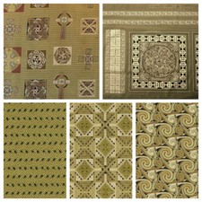 Celtic Range Fabric Gold Foil