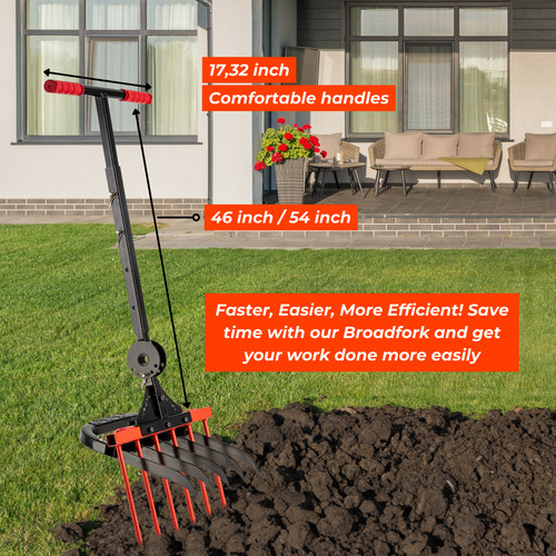 Broadfork for gardening - broadfork,