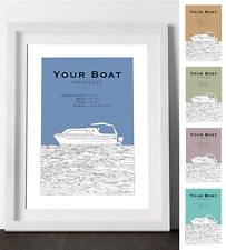 Personalised Viking 215 23 24 26 275 Boat Artwork Print - Hand Drawn | Ship
