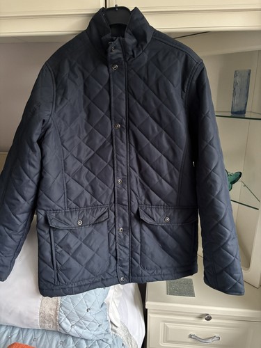 Gents navy blue quilted - quilted, up