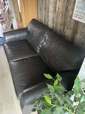Next Genuine Leather Sofa Dark