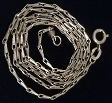 Unusual Old 835 Silver Bicycle Chain Link Necklace  20 Inch Long