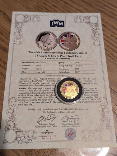2022 gibraltar gold proof two - gibraltar,