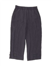 ZARA Womens Capri Casual Trousers Large W32 L23 Navy Blue Viscose CZ05