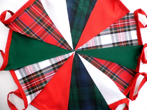 Tartan fabric bunting burns - bunting.,
