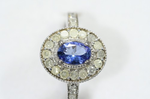 Oval natural tanzanite - tanzanite, ring