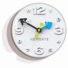 BLUG320CGY - Bluggle Wall Clock - Grey and White -  Quirky Second Hand