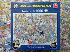 Jan Van Haasteren 1000 Piece Jigsaw Puzzle - Ludo Battle - 1 Piece Missing